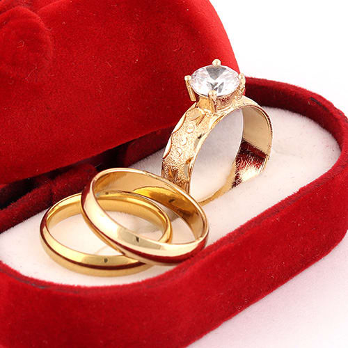 Single Stone Bridal Ring And Groom