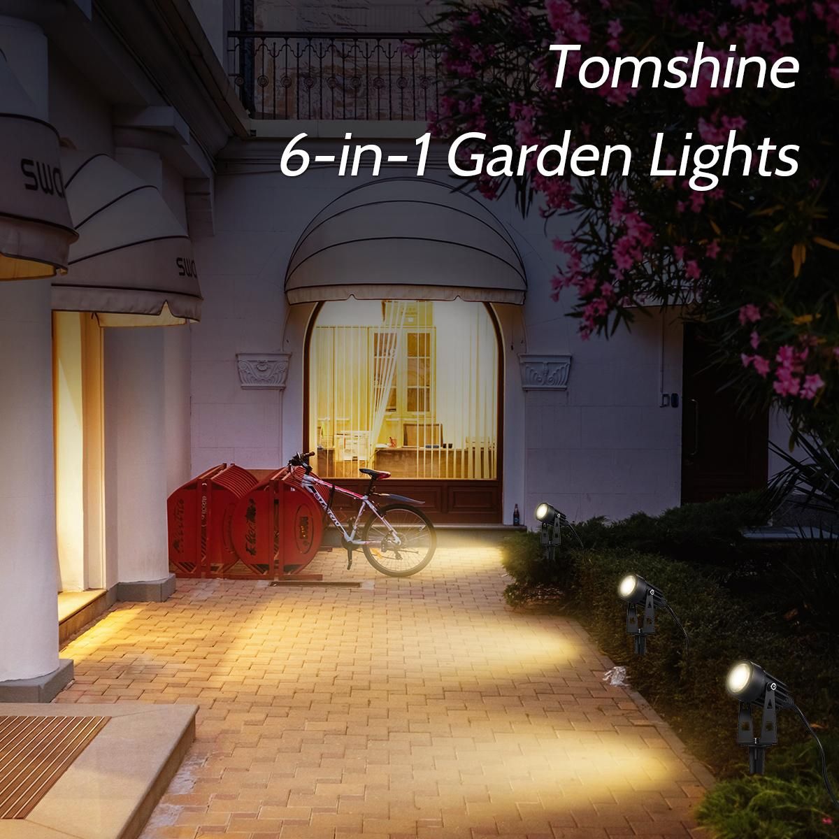 Tomshine 6-in-1 Garden Lights Low Voltage LED Landscape Lighting IP44 Water-resistant Outdoor Lamp Warm White for Walkway Trees Yard