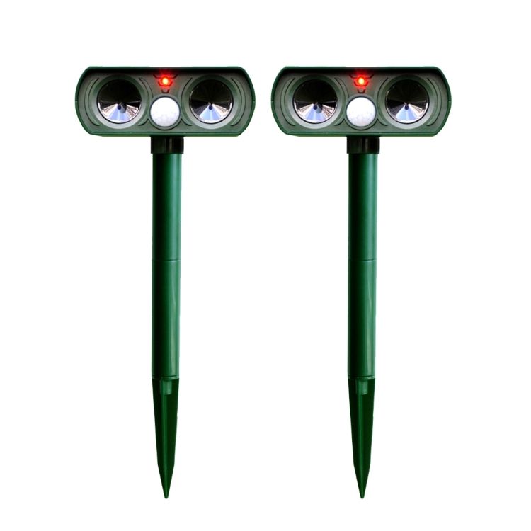 2 PCS RC-510 Ultrasonic Solar-powered Animal Repeller