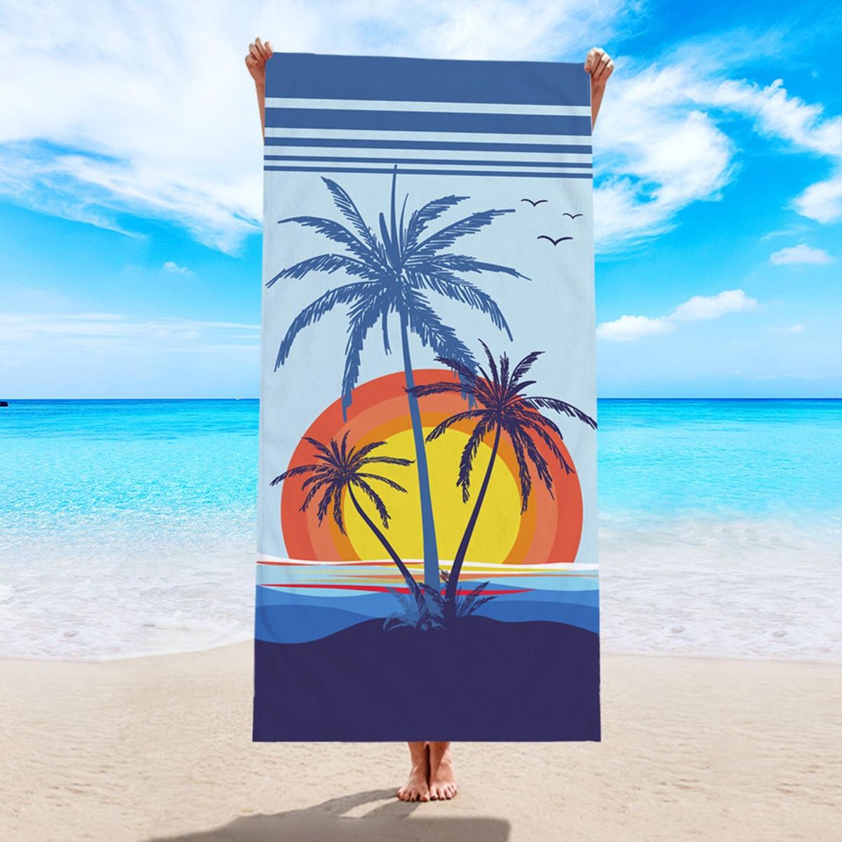 Shower Towel Soccer Print Beach Towel Blanket F