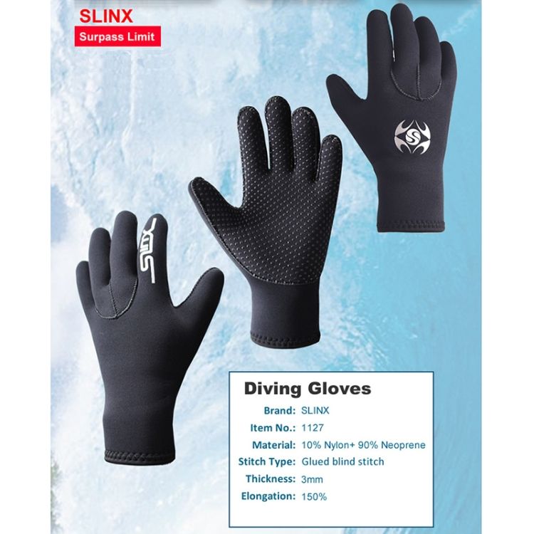 SLINX 1127 Non-slip Wear-resistant Warm Diving Gloves