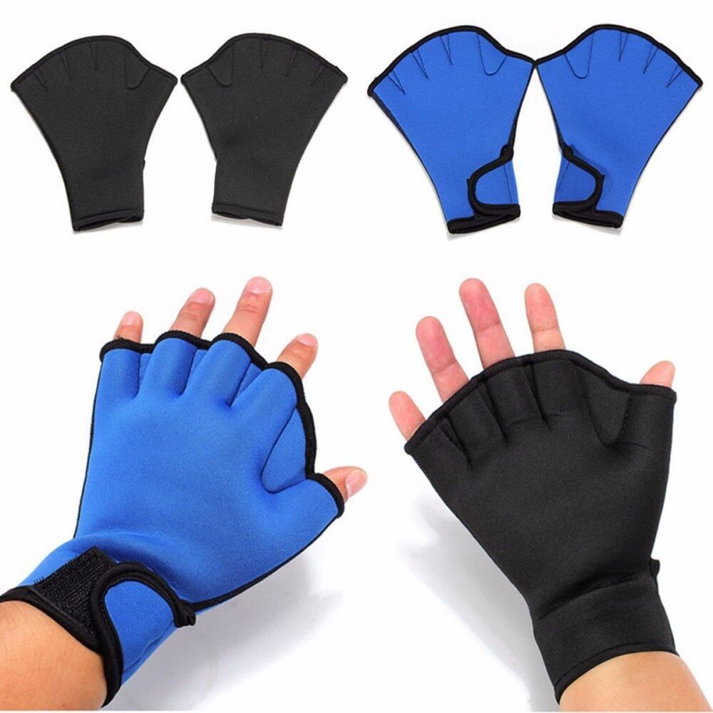 1Pair Fingerless Surfing Swimming (L Blue) L Blue