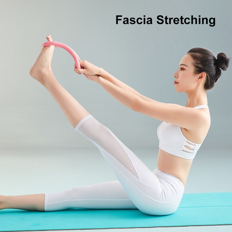 Resistance Pilates Rings Circle Gymnastic Aerobic Fitness Yoga Ring Workout Tool Suitable For Yoga/ Pilates/Fitness Blue