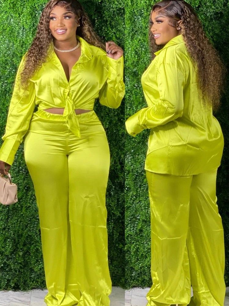 Two Piece Pant Suits Sets Women 4XL Plus Size Full Sleeve Shirt Tops Outfits
