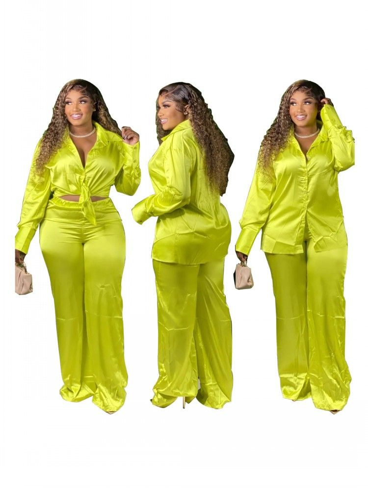 Two Piece Pant Suits Sets Women 4XL Plus Size Full Sleeve Shirt Tops Outfits