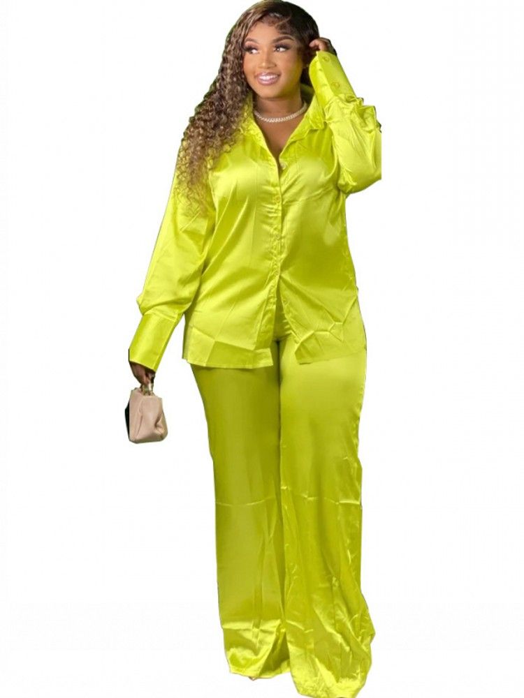 Two Piece Pant Suits Sets Women 4XL Plus Size Full Sleeve Shirt Tops Outfits