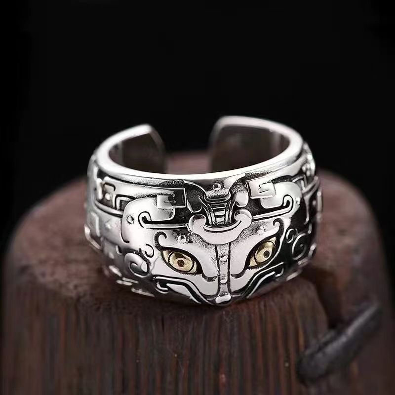 New Men's Fortified Feng Shui Black Obsidian Wealth Ring