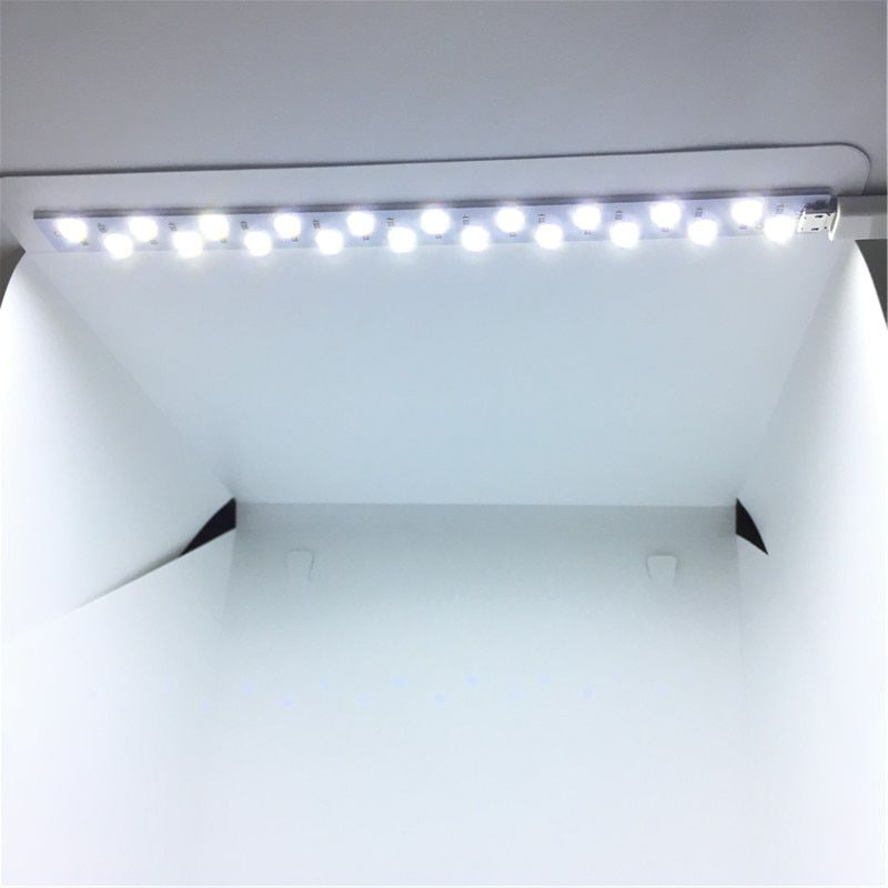 Mini Folding Studio Diffuse Soft Box With LED Light Black