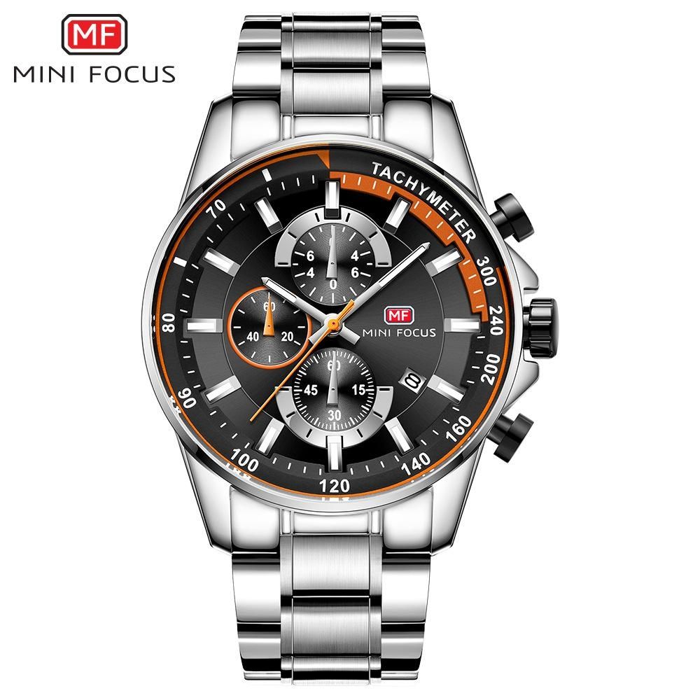 MINIFOCUS Brand Luxury Mens Watches Date Luminous Hours Stainless Steel Casual Military Sport Men Quartz Wrist Watch Male Clock 0218