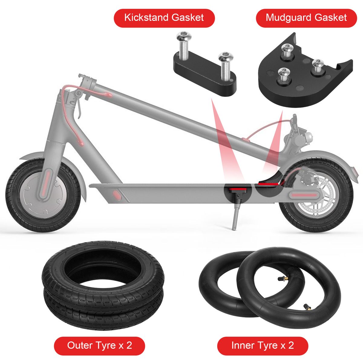 10 X 2.0 Inch Inflatable Inner Tube Outer Tire Wheel Set