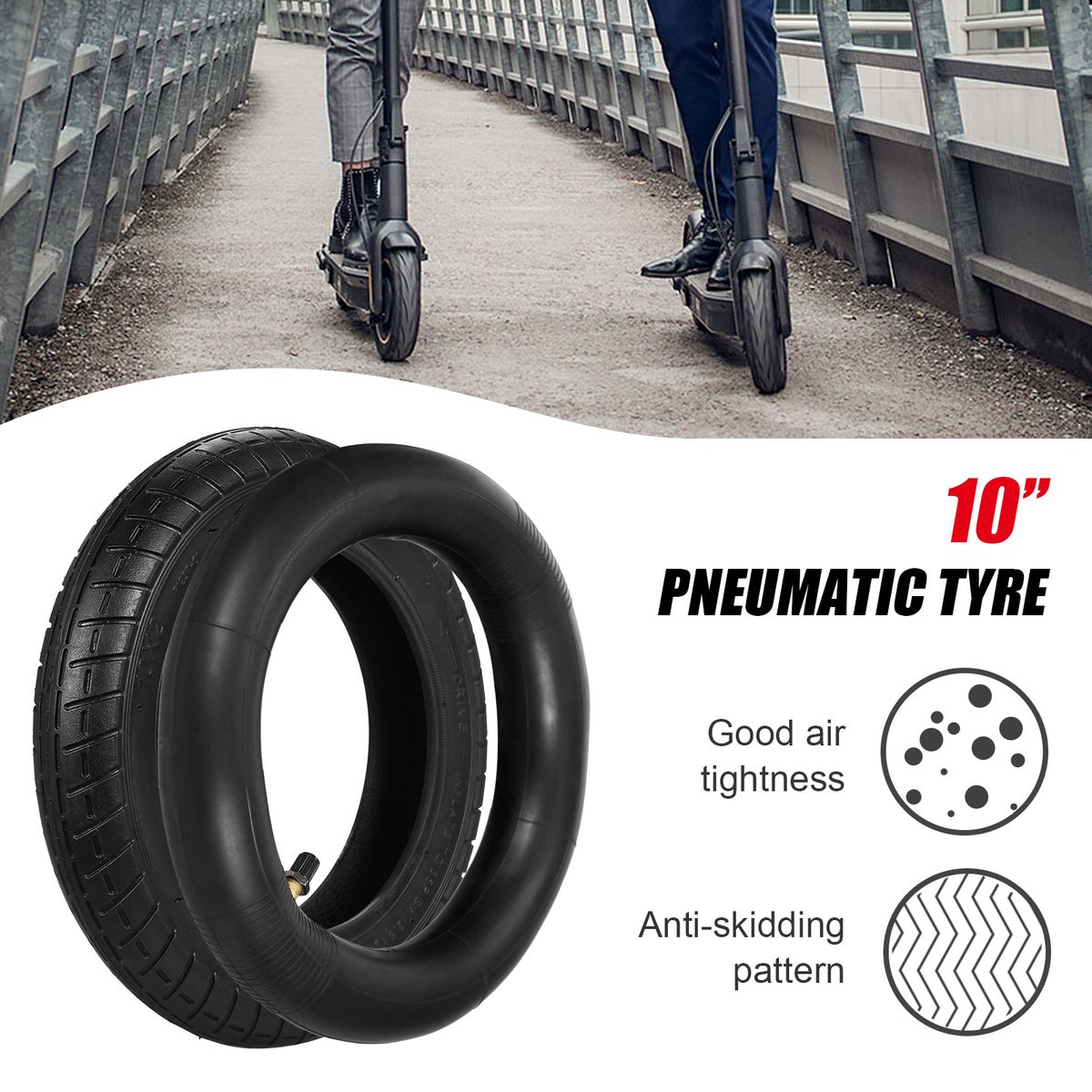 10 X 2.0 Inch Inflatable Inner Tube Outer Tire Wheel Set