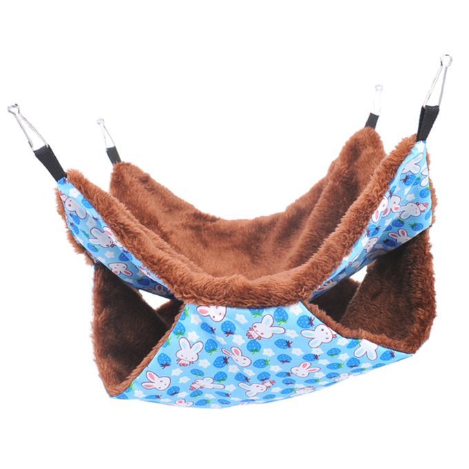Pet Bird Hamster Ferret Rat Squirrel Hammock Hanging Cage Blue Rabbit