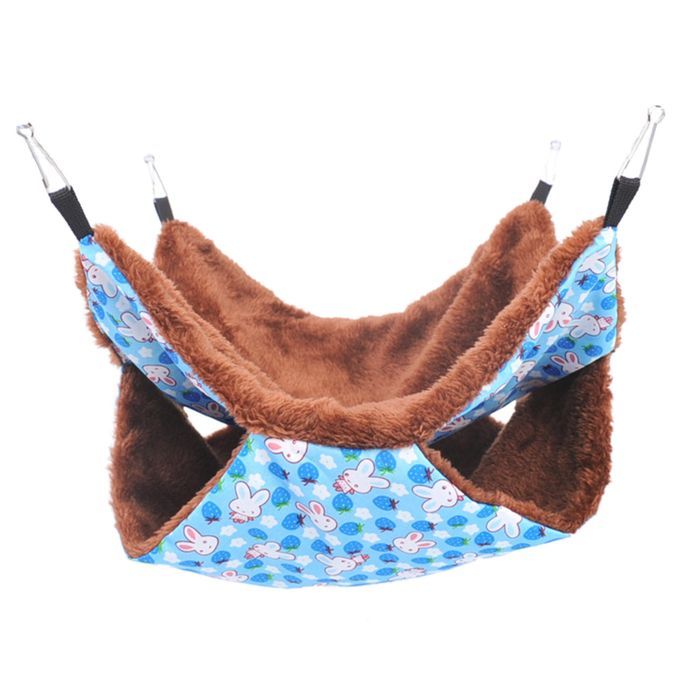 Pet Bird Hamster Ferret Rat Squirrel Hammock Hanging Cage Blue Rabbit