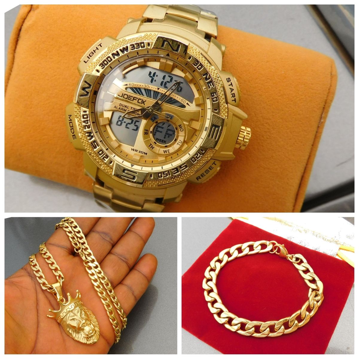 Very Durable & Resilient Sophisticated Men Sport Watch + Necklace/Pendant/Bracelet For Rugged Men