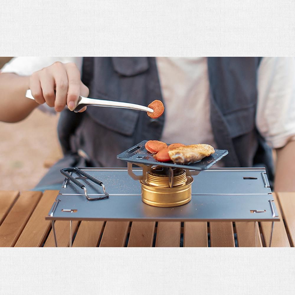 Iron Non-stick Barbecue Plate Outdoor Baking Tray Portable Camping Pincnic BBQ Cooking Device Frying Plate Detachable Handle Roasting Pan