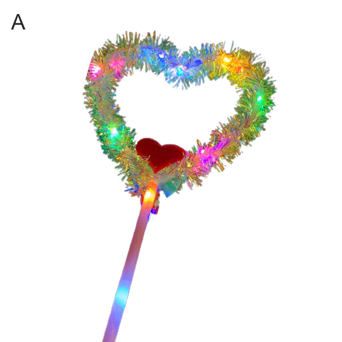 Love Heart Five-pointed Star LED Light Flashing Fairy Wand Glow Stick Kids Toy