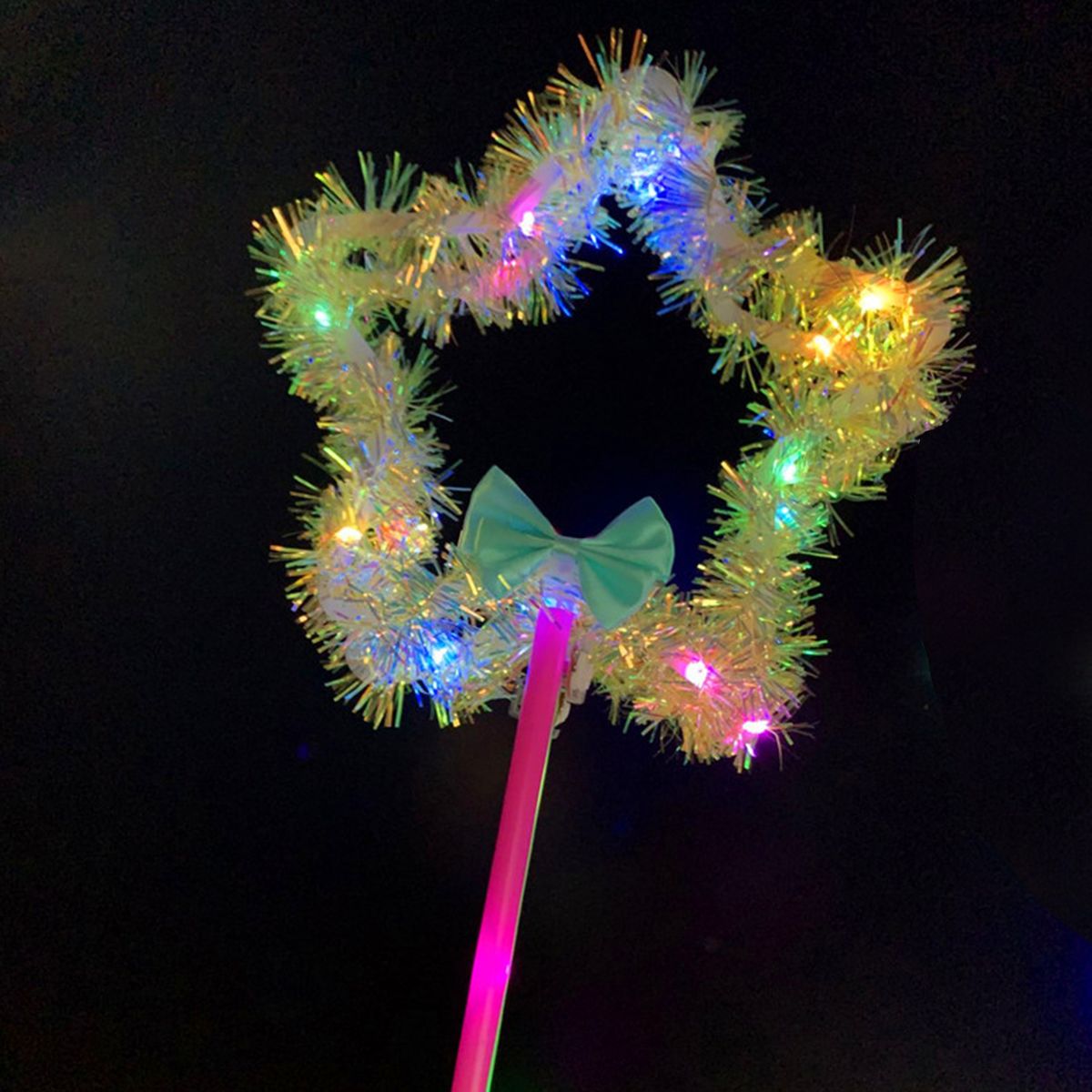 Love Heart Five-pointed Star LED Light Flashing Fairy Wand Glow Stick Kids Toy
