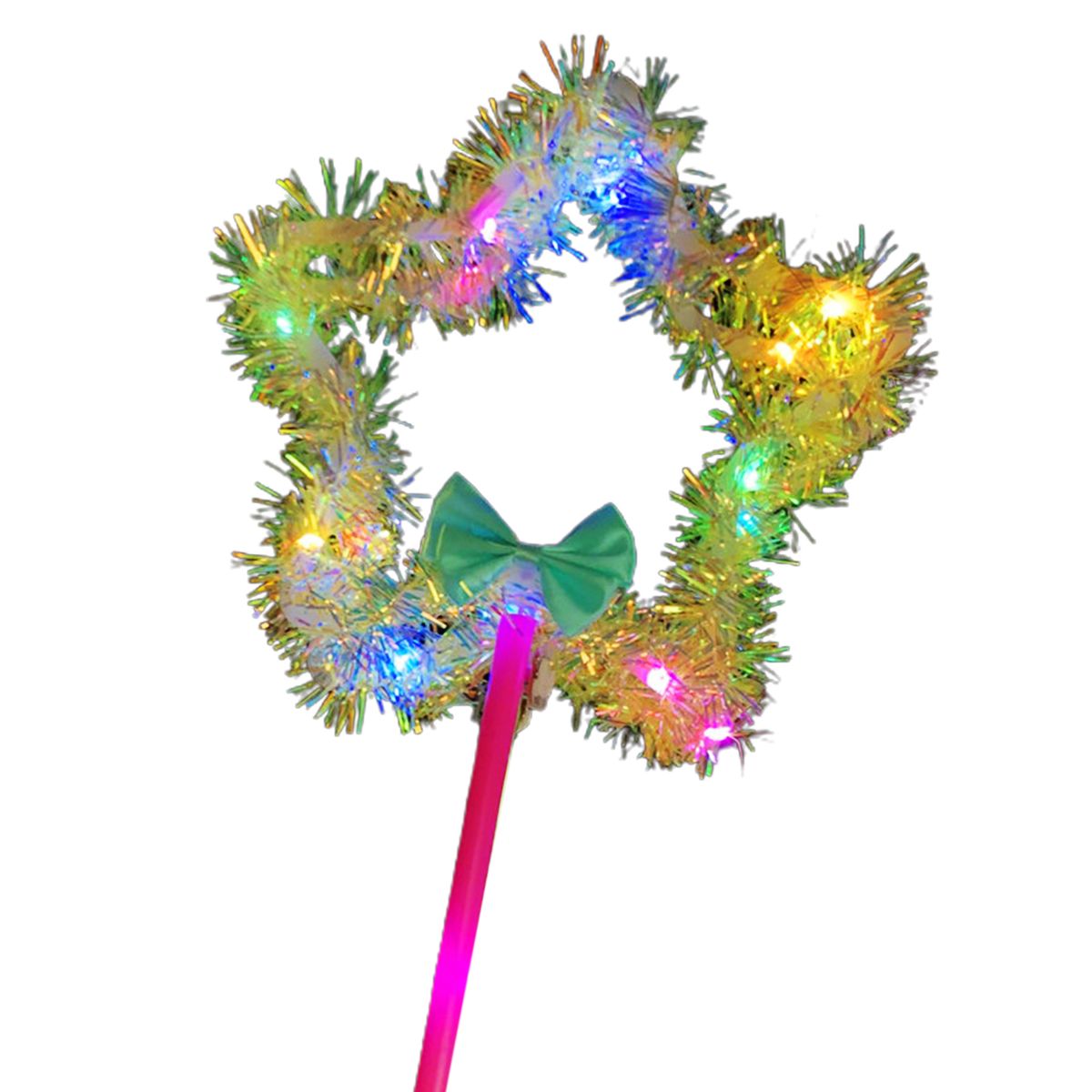 Love Heart Five-pointed Star LED Light Flashing Fairy Wand Glow Stick Kids Toy