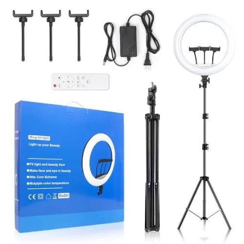LED Ring Light With Tripod Stand + Remote - LJJ 22 Inches