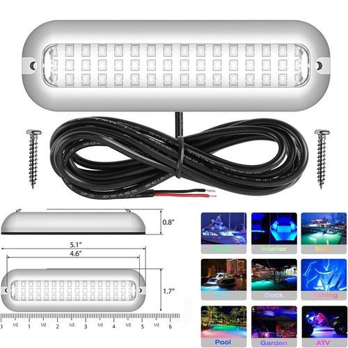 2Pcs 5 Inch Yacht Underwater Light 42 LED Navigation Light For Truck Boat Stern Anchor Light Marine Boat Sailing Signal Light