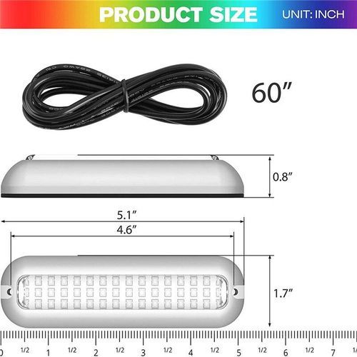 2Pcs 5 Inch Yacht Underwater Light 42 LED Navigation Light For Truck Boat Stern Anchor Light Marine Boat Sailing Signal Light