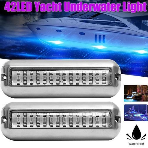 2Pcs 5 Inch Yacht Underwater Light 42 LED Navigation Light For Truck Boat Stern Anchor Light Marine Boat Sailing Signal Light