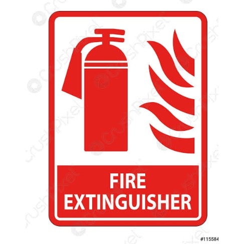 Fire Extinguisher Sign On White Background,vector Illustration