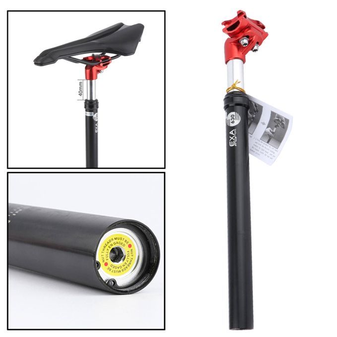Bike Seatpost Alumium Alloy Oil Pressure Damping Seat 27.2mm Black Red