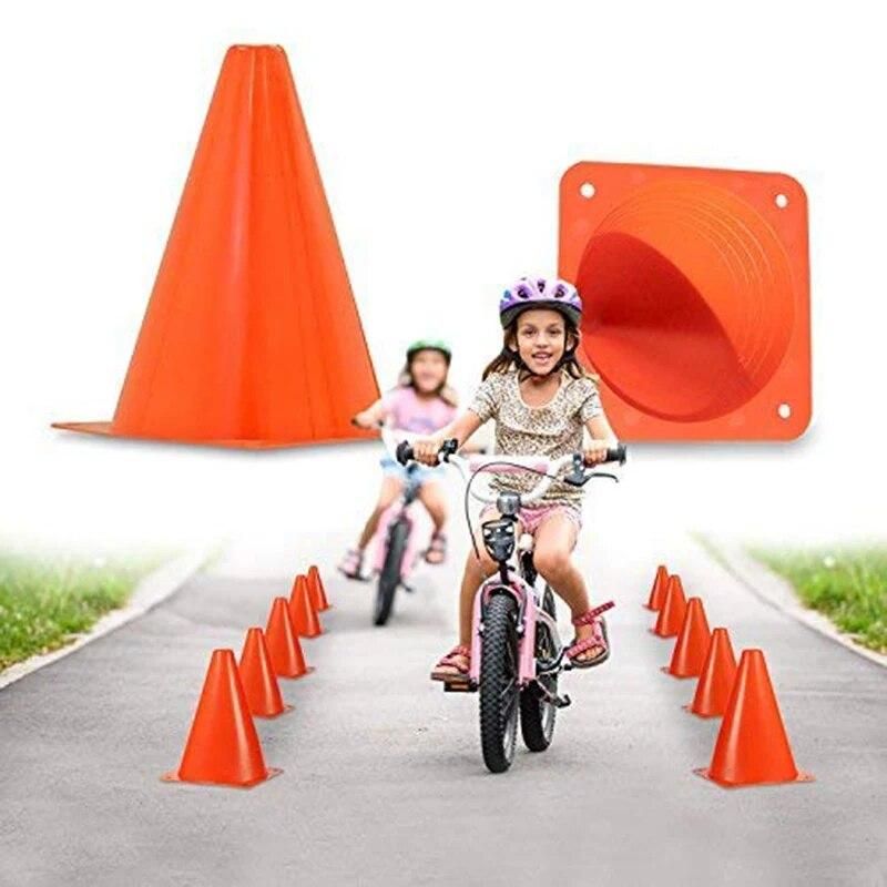 7-Inch Plastic Traffic Cones (6-Pack) Multi-Purpose Cone Physical Education Sports Training Gear Soccer Training Traffic Cones