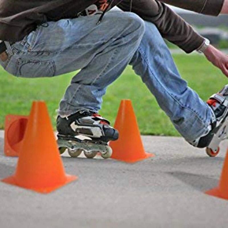 7-Inch Plastic Traffic Cones (6-Pack) Multi-Purpose Cone Physical Education Sports Training Gear Soccer Training Traffic Cones