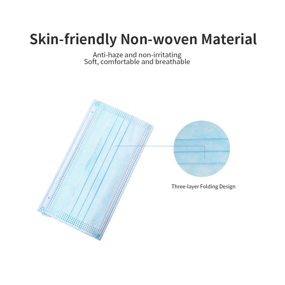 50Pcs Disposable Face Cover 3 Layers Cover Non-woven