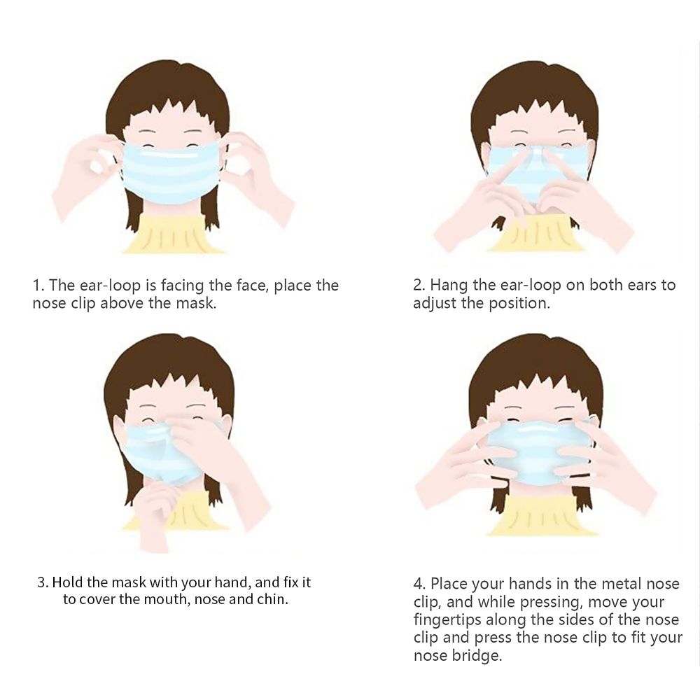 50Pcs Disposable Face Cover 3 Layers Cover Non-woven