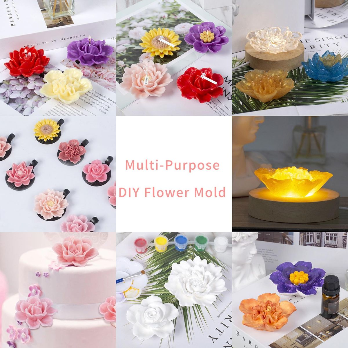 Non-stick Candle Mold Blossom Delights Premium Flower-shaped for Soap