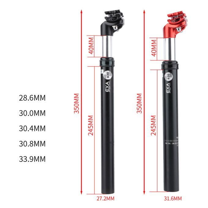 Bike Seatpost Alumium Alloy Oil Pressure Damping Seat 27.2mm Black