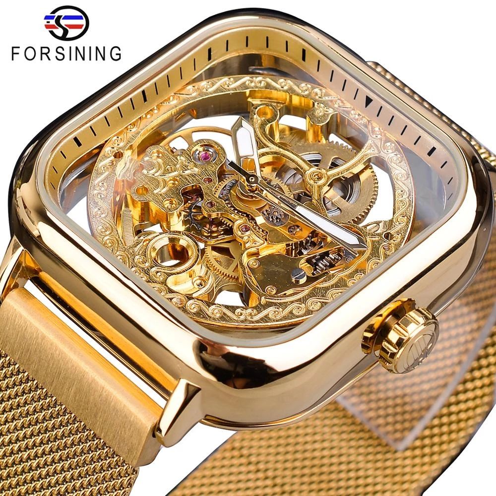 Brand Luxury Automatic Mechanical Transparent Mesh Men's Watch