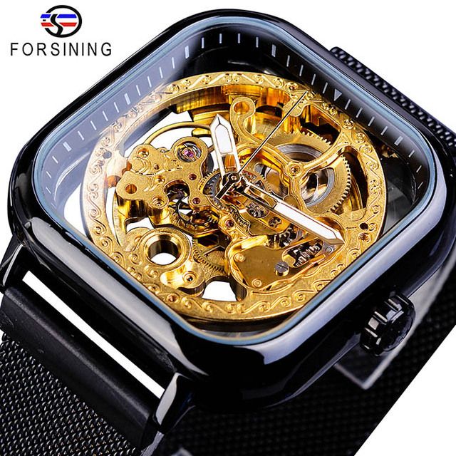 Brand Luxury Automatic Mechanical Transparent Mesh Men's Watch
