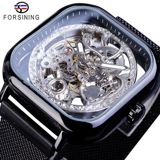 Brand Luxury Automatic Mechanical Transparent Mesh Men's Watch