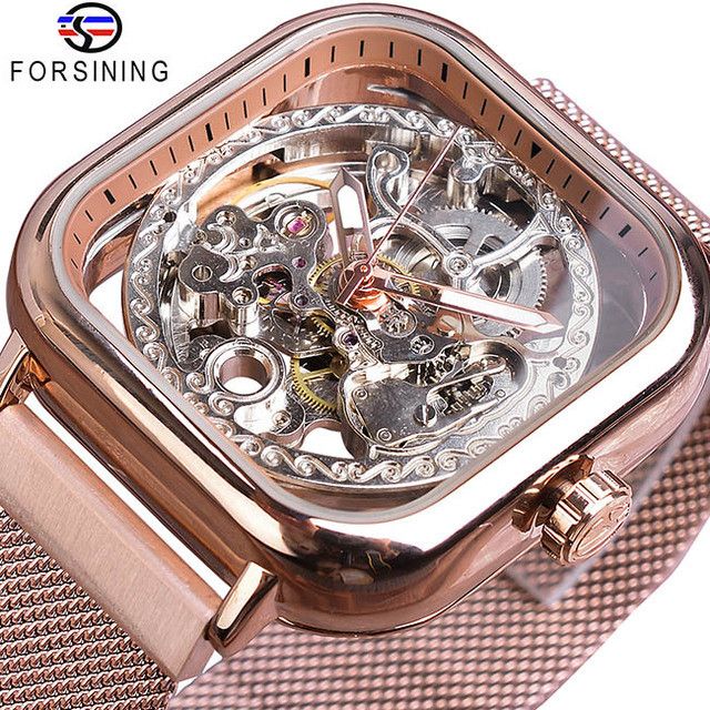 Brand Luxury Automatic Mechanical Transparent Mesh Men's Watch