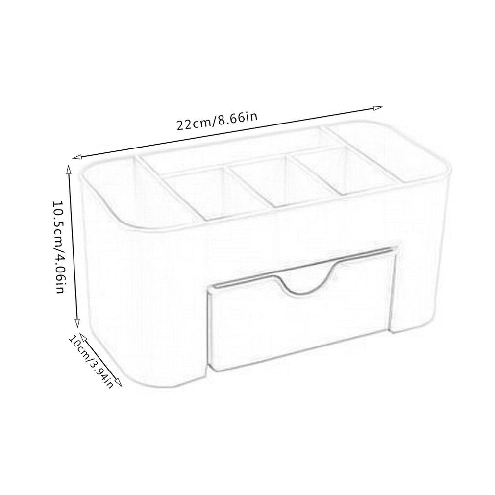 Plain Color Desktop Cosmetic Case With Small Drawer Storage Box