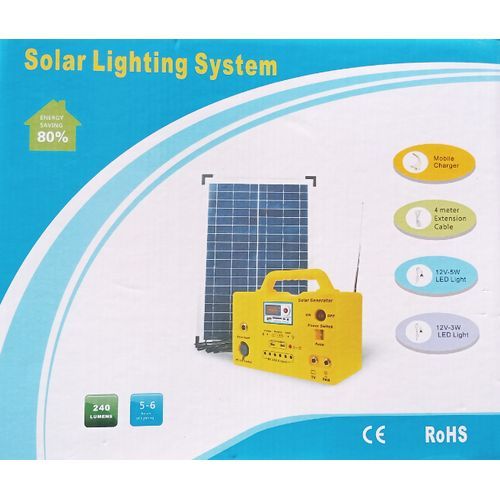Solar Generator 30w With 6 Bulbs And One Free Inverter