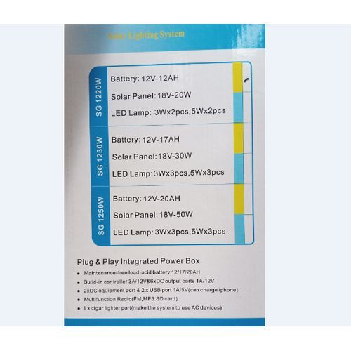 Solar Generator 30w With 6 Bulbs And One Free Inverter
