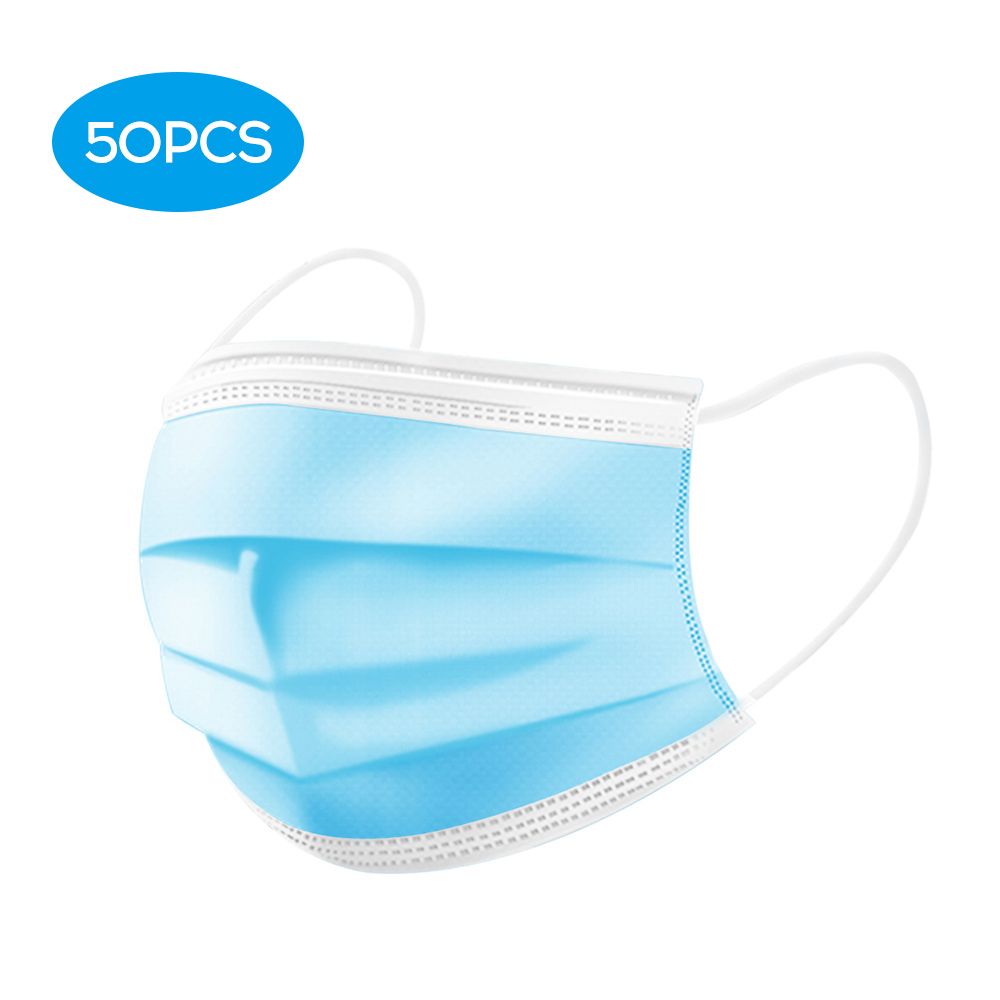 50PCS Disposable Mask Non-Woven Masks 3-Layer Comfortable
