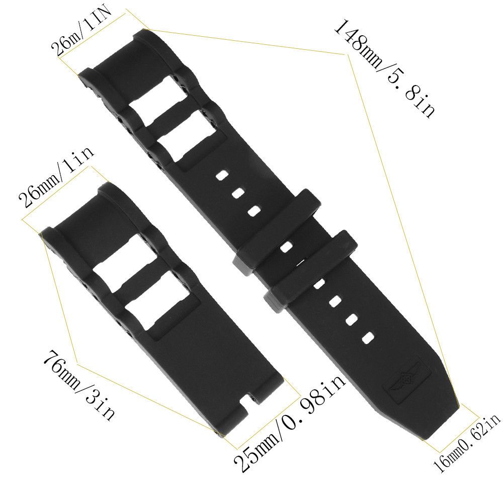 26mm RUBBER WATCH BAND STRAP FOR INVICTA RUSSIAN DIVER
