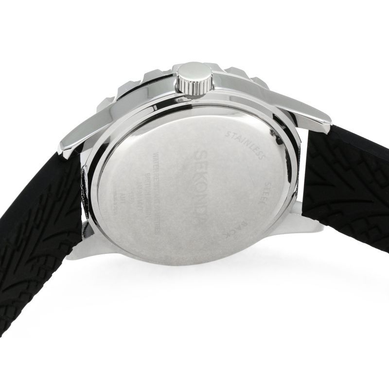1350 Men's Blue Dial Black Rubber Strap Watch
