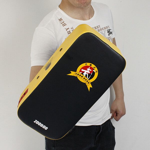 New Yellow Black Kick Boxing Pad Punching Bag Foot Target Mitt MMA UFC Sparring Yellow#Back