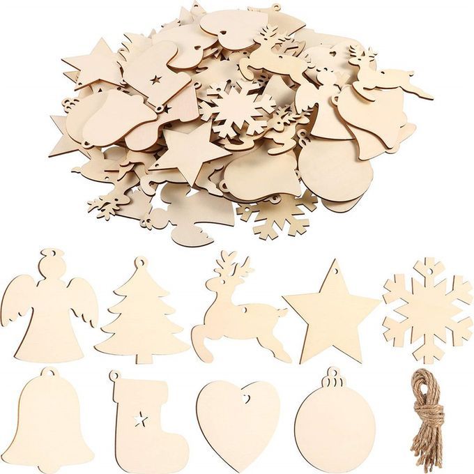 10p S  Hristmas Wooden Pendant  Hristmas Tree De Oration  Reative Diy Home Living Room A  Essories Gift-bell