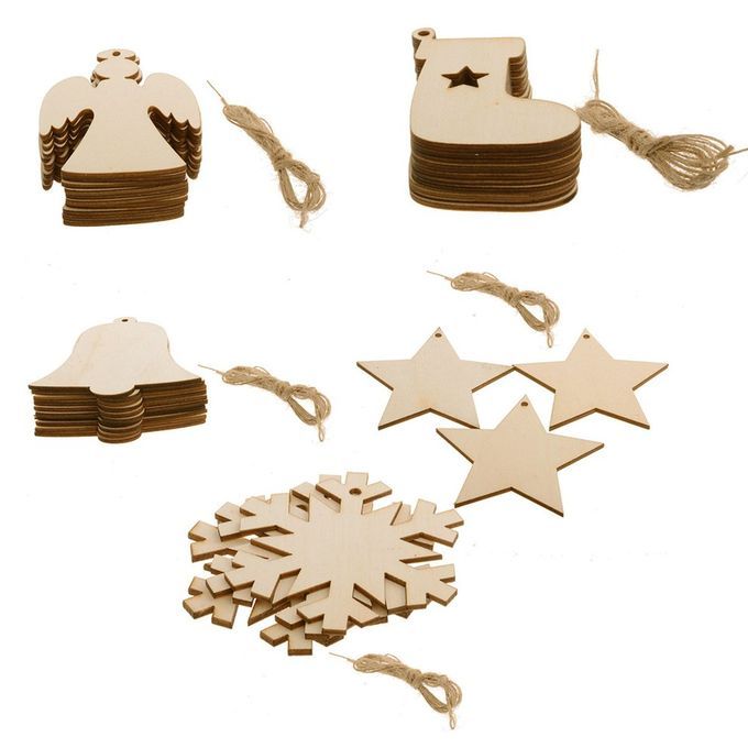 10p S  Hristmas Wooden Pendant  Hristmas Tree De Oration  Reative Diy Home Living Room A  Essories Gift-bell
