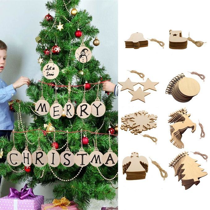 10p S  Hristmas Wooden Pendant  Hristmas Tree De Oration  Reative Diy Home Living Room A  Essories Gift-bell