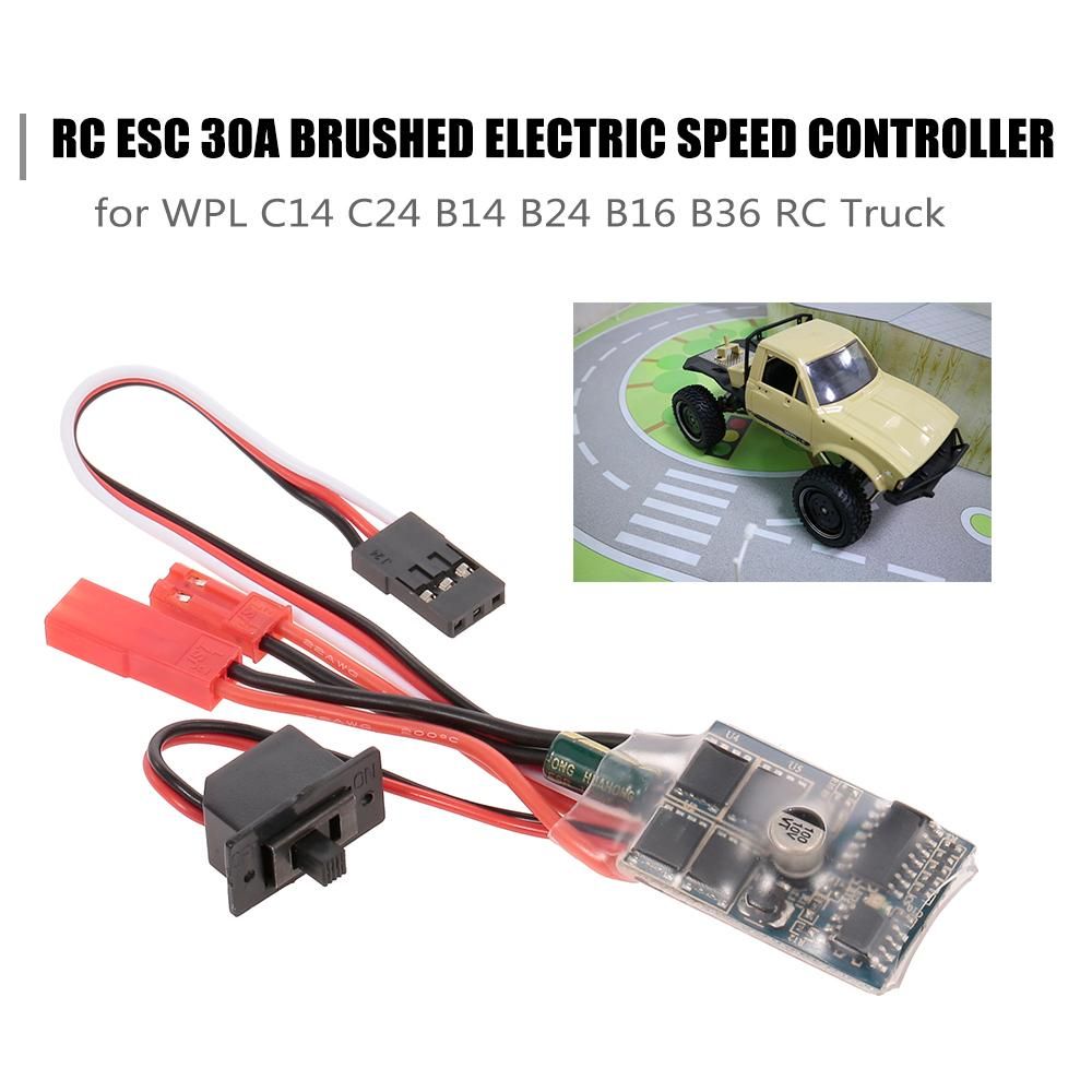 RC ESC 30A Brushed Electric Speed Controller for WPL C14 C24 B14 B24 B16 B36 RC Truck RC Crawler Off-road Semi-truck