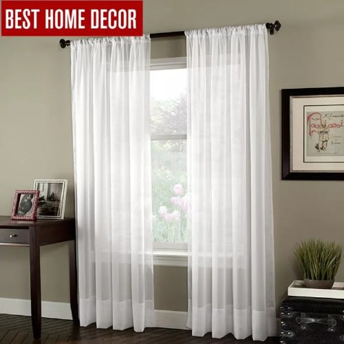 7ft By 7ft  Plain Curtains - White Blind 2in1